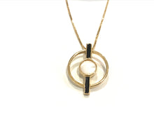 Carregar imagem no visualizador da galeria, Necklace-earring with circle and stone - 4 colors
