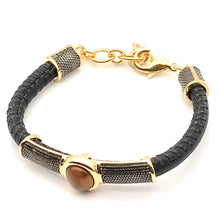 Load image into Gallery viewer, Bracelet PO black leather

