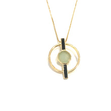 Load image into Gallery viewer, Necklace-earring with circle and stone - 4 colors
